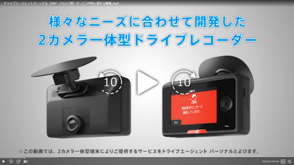 ２カメラ一体型 DAPドライブレコーダー 特約保険料等動画 自動車保険 東京海上日動火災保険